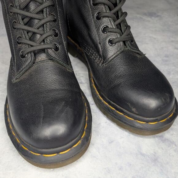 Dr. Martens 1460 Pascal Virginia Leather Combat Boots in Black, Size 8 - Picture 10 of 14